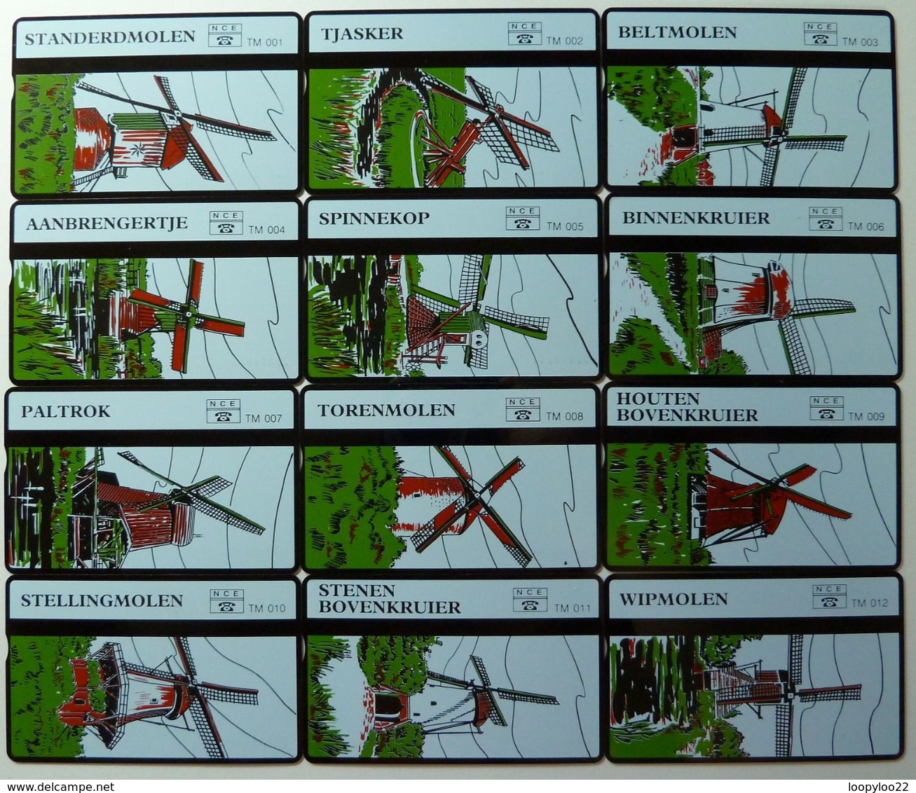 NETHERLANDS - Landis & Gyr - Gratis - Set Of 12 - Towns - Windmill - TM1 To TM12 - Mint - Packs Collector