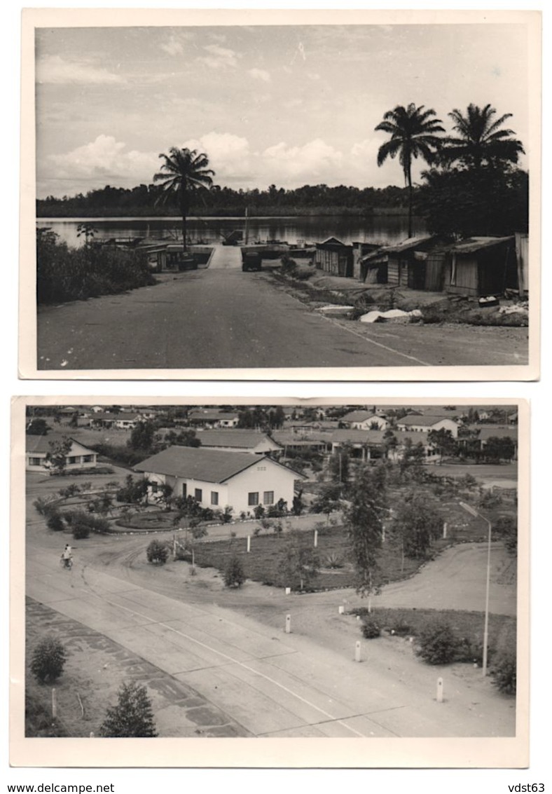 3 X Province Du Bas Congo KITONA 1960 Vue Fleuve  + Quartier Blanc Panorama + Eglise Kerk Muona - Carte Photo Fotokaart - Belgisch-Kongo