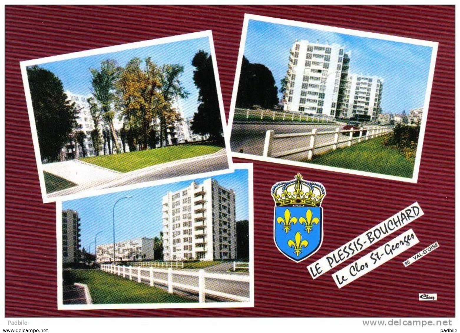 Carte Postale 95. Plessis-Bouchard  Cité HLM  Clos St-Georges Trés Beau Plan - Le Plessis Bouchard