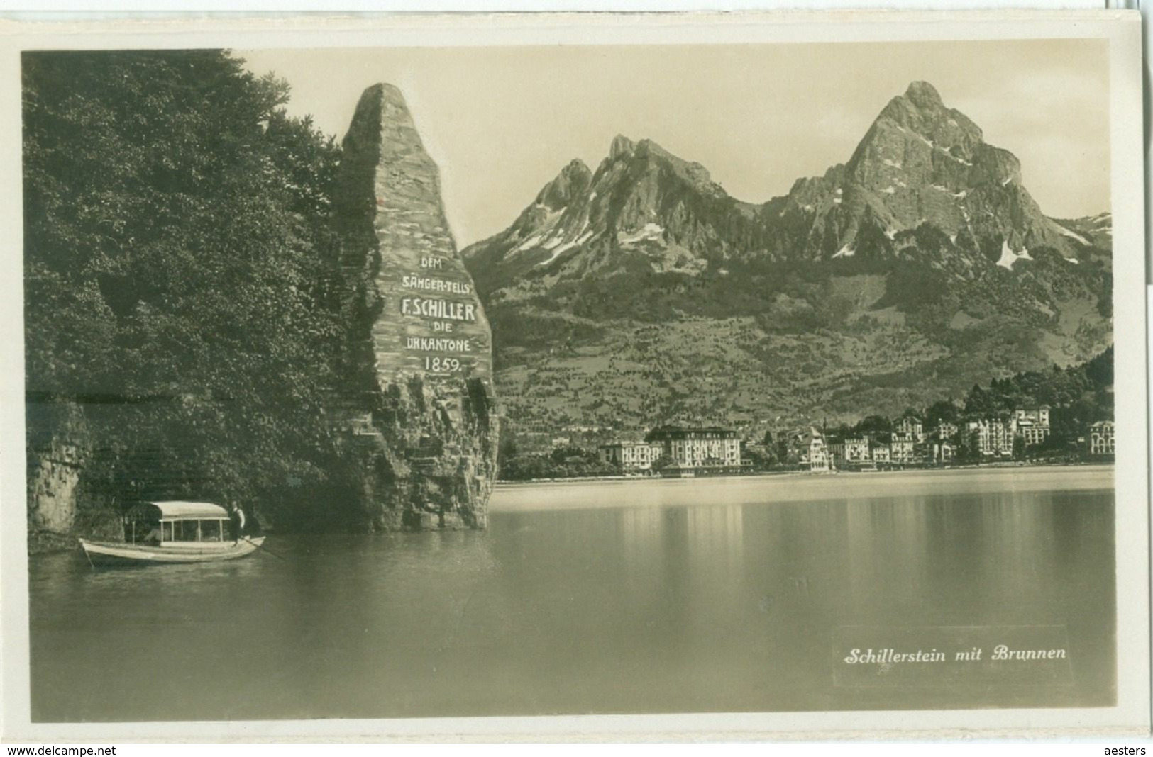 Schillerstein Mit Brunnen - Nicht Gelaufen. (Photoglob - Zürich) - Andere & Zonder Classificatie