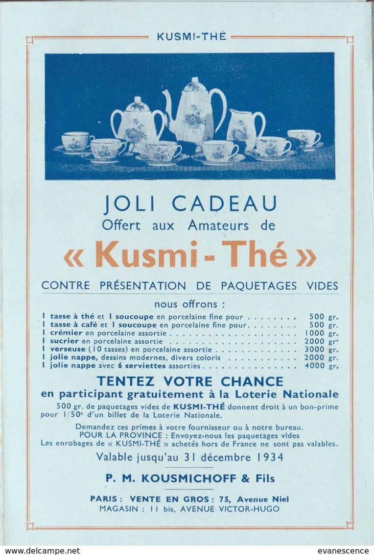 Pub /   Thé Russe  : P.M. Kousmichoff Paris    ( Années 30)   ///  Ref.  Juillet 20 - Publicidad