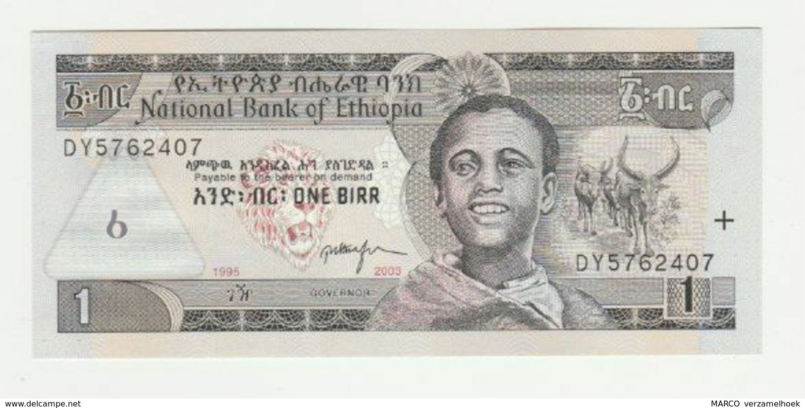 Ethiopia-ethiopië 1 Birr 2003 UNC - Etiopía