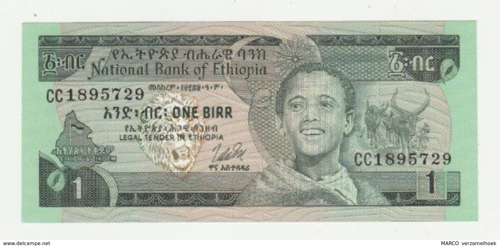 Ethiopia-ethiopië 1 Birr 1976 UNC - Etiopia