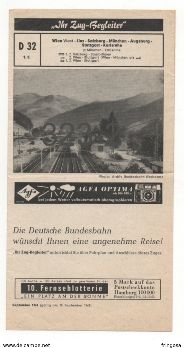 Fahrplan: IHR ZUG-BEGLEITER D 32 September 1963 - Europa