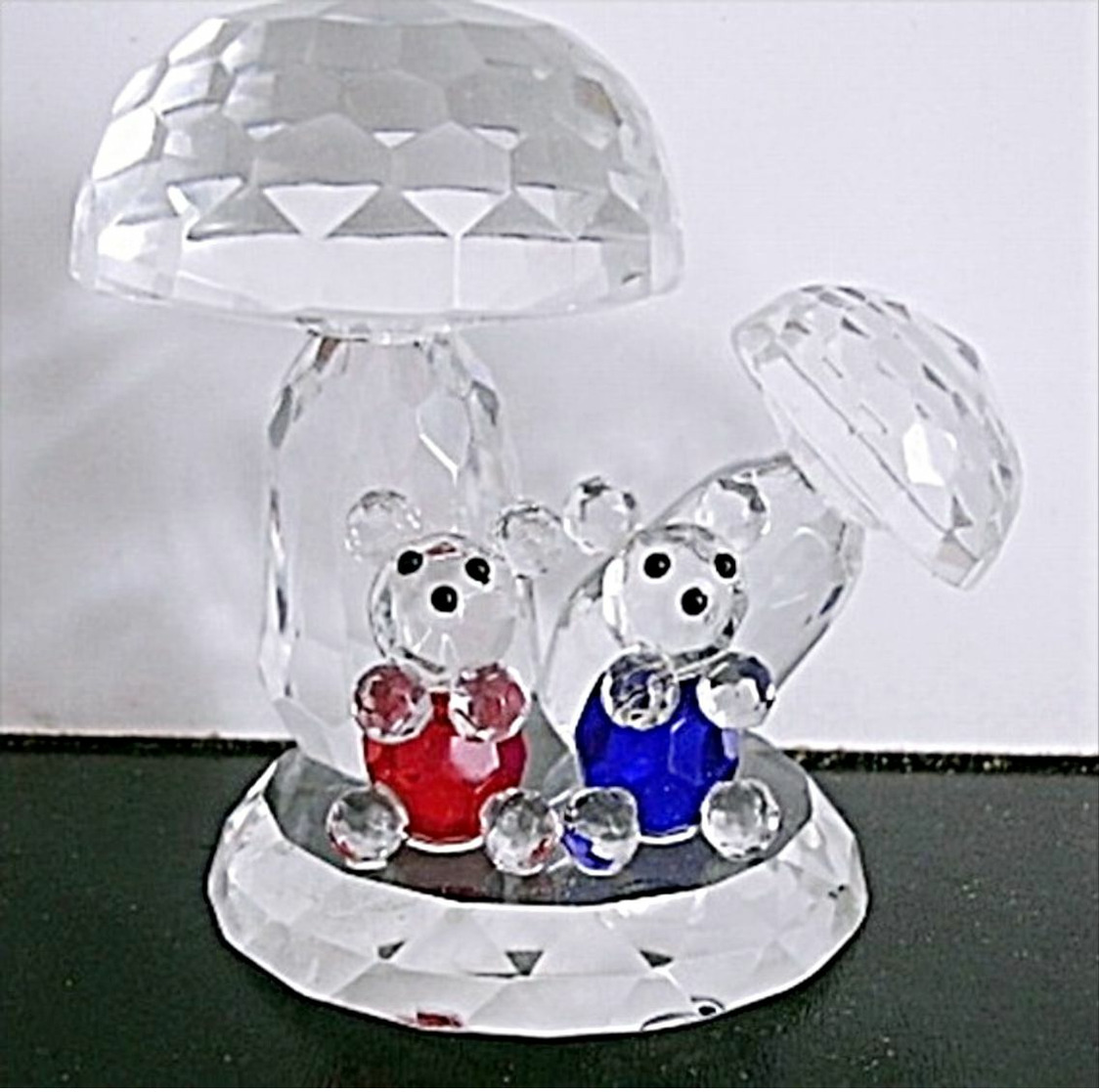 Steinpilzen, Champignons, Bären, Bären Wild Mushroom, Teddy Bear, Bears Mushroom Czech Lead Glass Crystal - Glas & Kristall