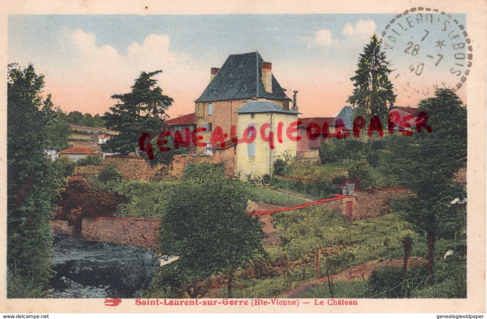 87 - SAINT LAURENT SUR GORRE - ST LAURENT SUR GORRE- LE CHATEAU - BEAU CACHET FM 1940 - Saint Laurent Sur Gorre