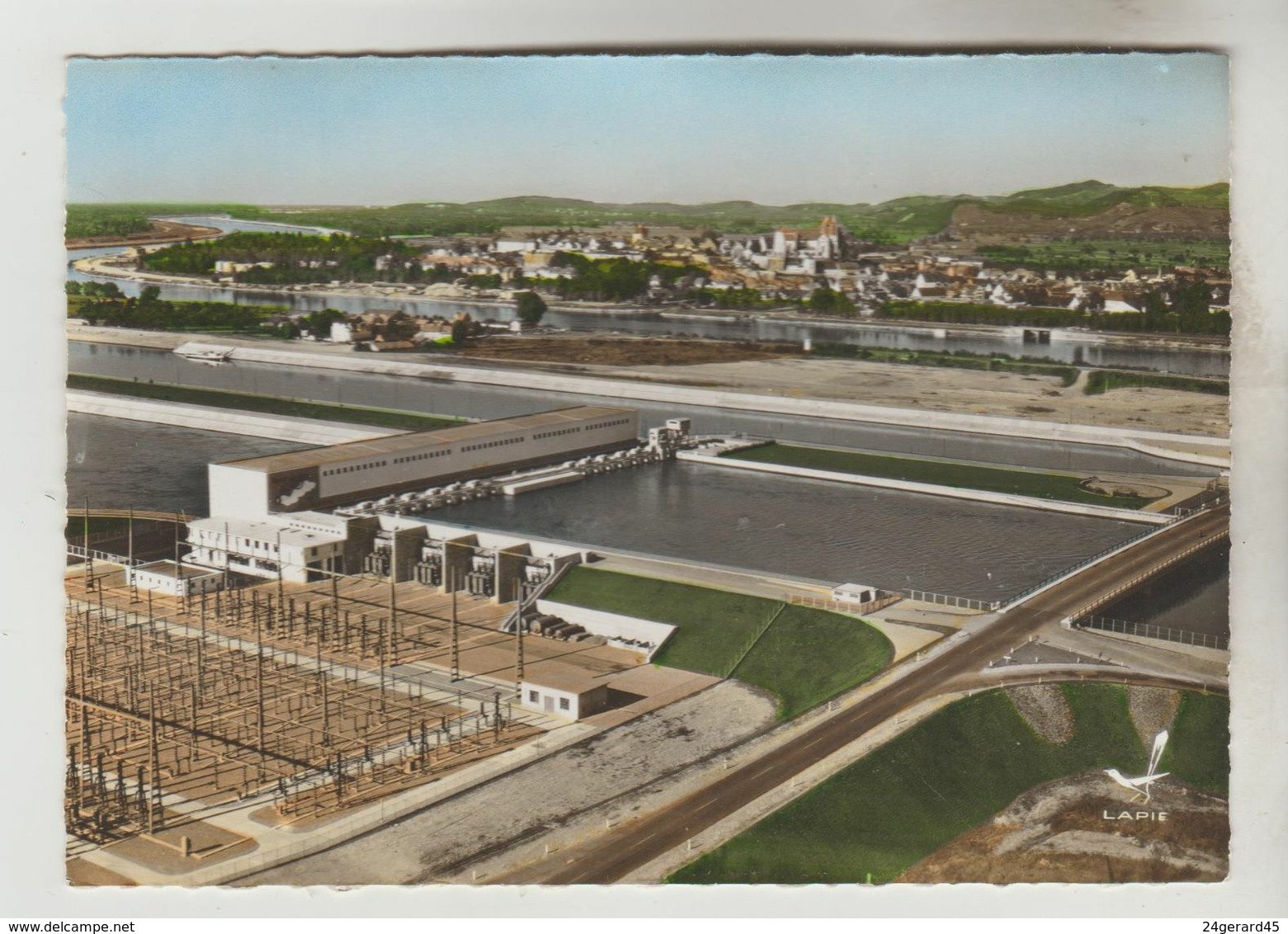 CPSM VOGELGRUN (Haut Rhin), VIEUX BRISACH (Allemagne) - En Avion Au-dessus De....le Barrage - Vogelgruen