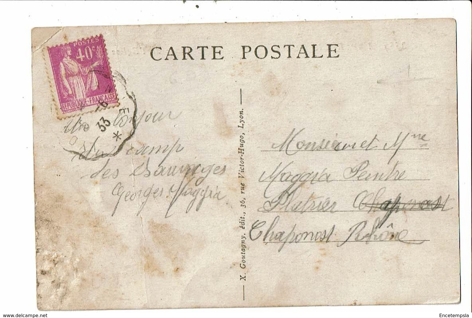 CPA- Carte Postale -France-Amplepuis- Place De L'Eglise -1933 VM19559 - Amplepuis