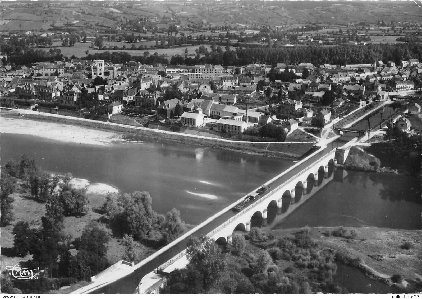 71-DIGOIN- VUE AERIENNE SUR LA VILLE ET LE PONT AQUEDUC - Digoin