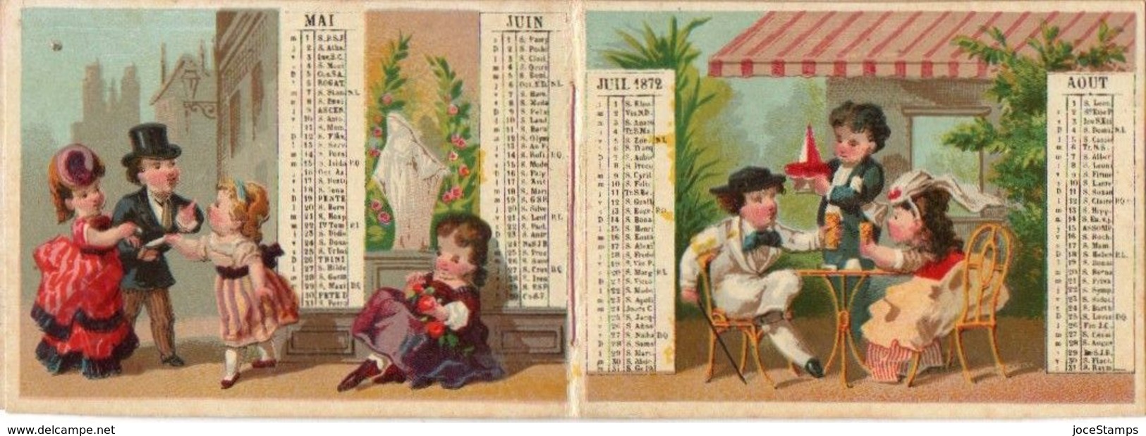 8 Chromos Calendrier De 1872 Complet  Au Bon Marché Paris............. Magnifique - Au Bon Marché