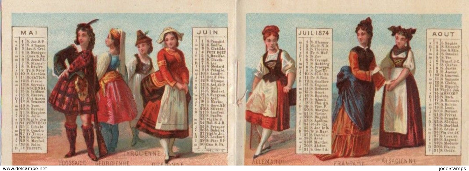 8 Chromos Calendrier De 1874 Complet  Au Bon Marché Paris............. Magnifique - Au Bon Marché