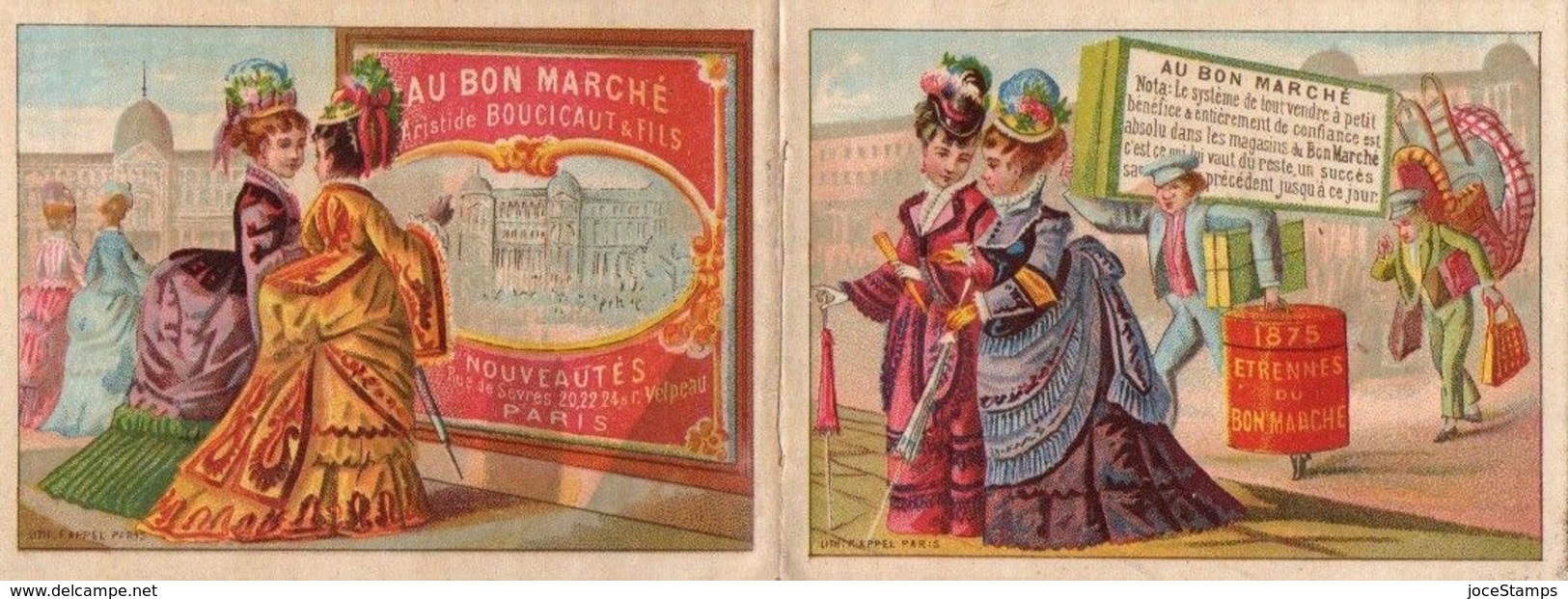 8 Chromos Calendrier De 1875 Complet  Au Bon Marché Paris............. Magnifique - Au Bon Marché
