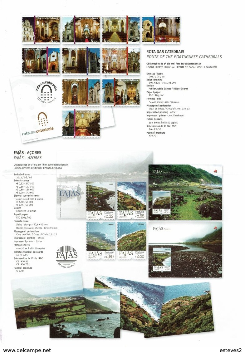 Portugal 2012 , Brochure , Pagela , Theatre , Ships , Cathedrals  , Fajãs Azores , Olympic Games London 2012 - Other & Unclassified