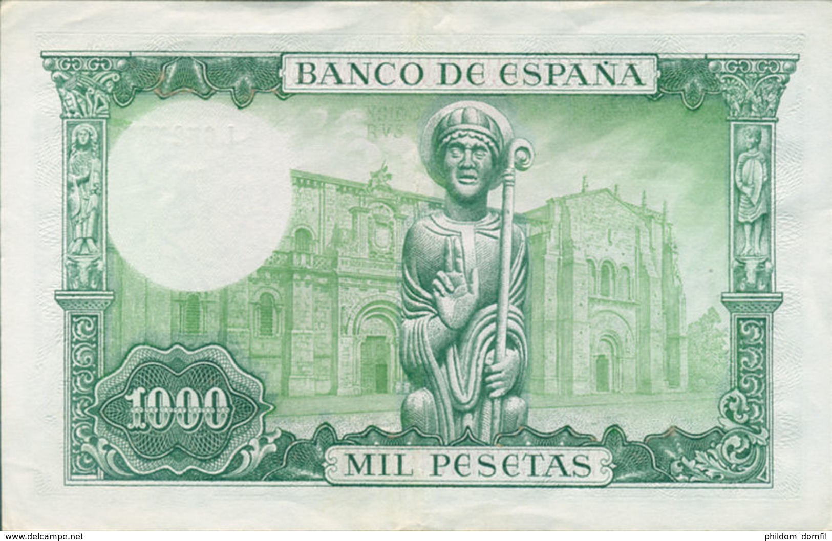 Ref. 243-422 - BIN SPAIN . 1965. 1000 Pesetas 19th November 1965 - San Isidoro. 1000 Pesetas 19 De Noviembre 1965 - San - 1000 Pesetas