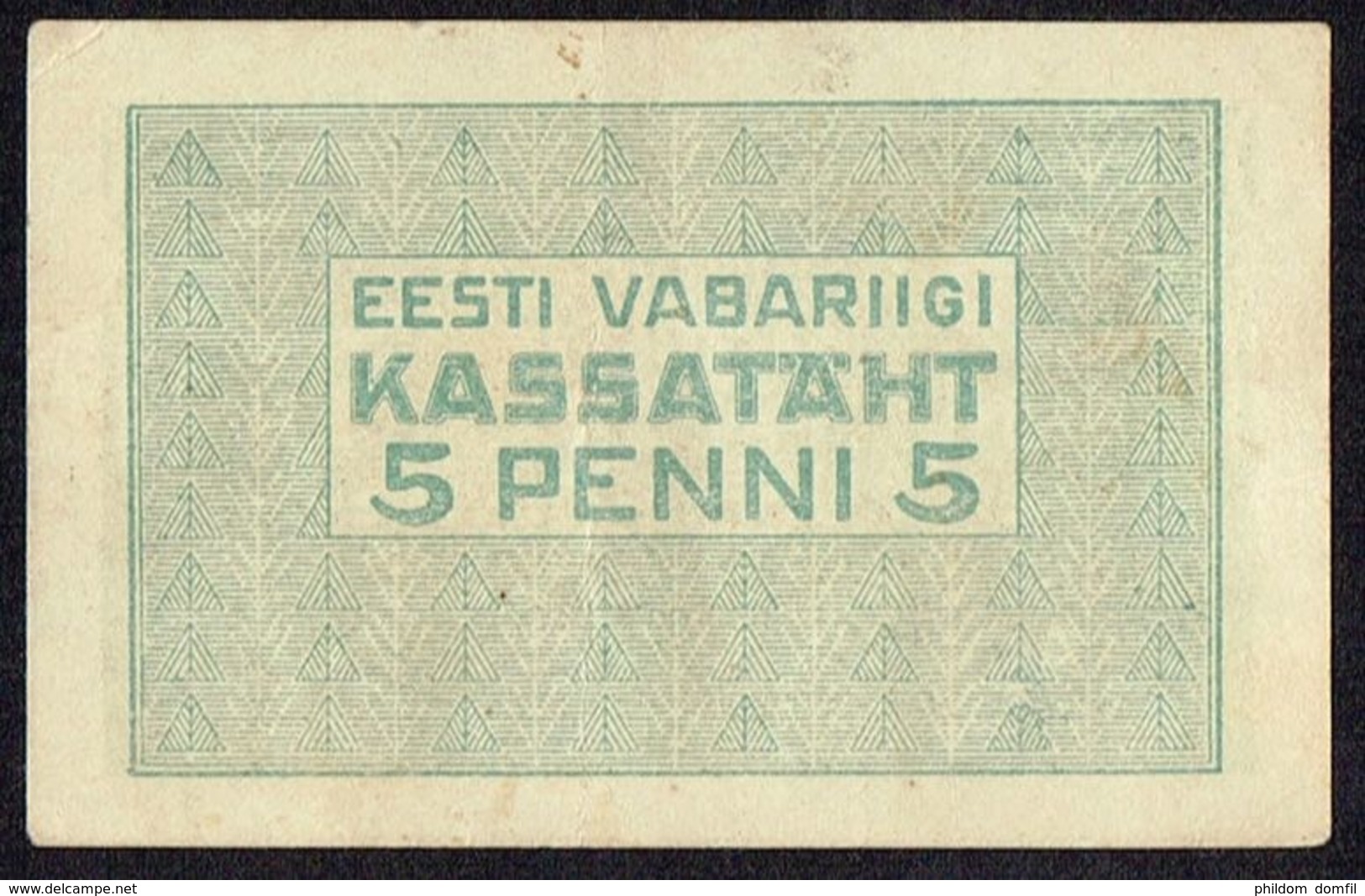 Ref. 4275-4778 - BIN ESTONIA . 1919. ESTONIA 5 PENNI 1919 - Estonia