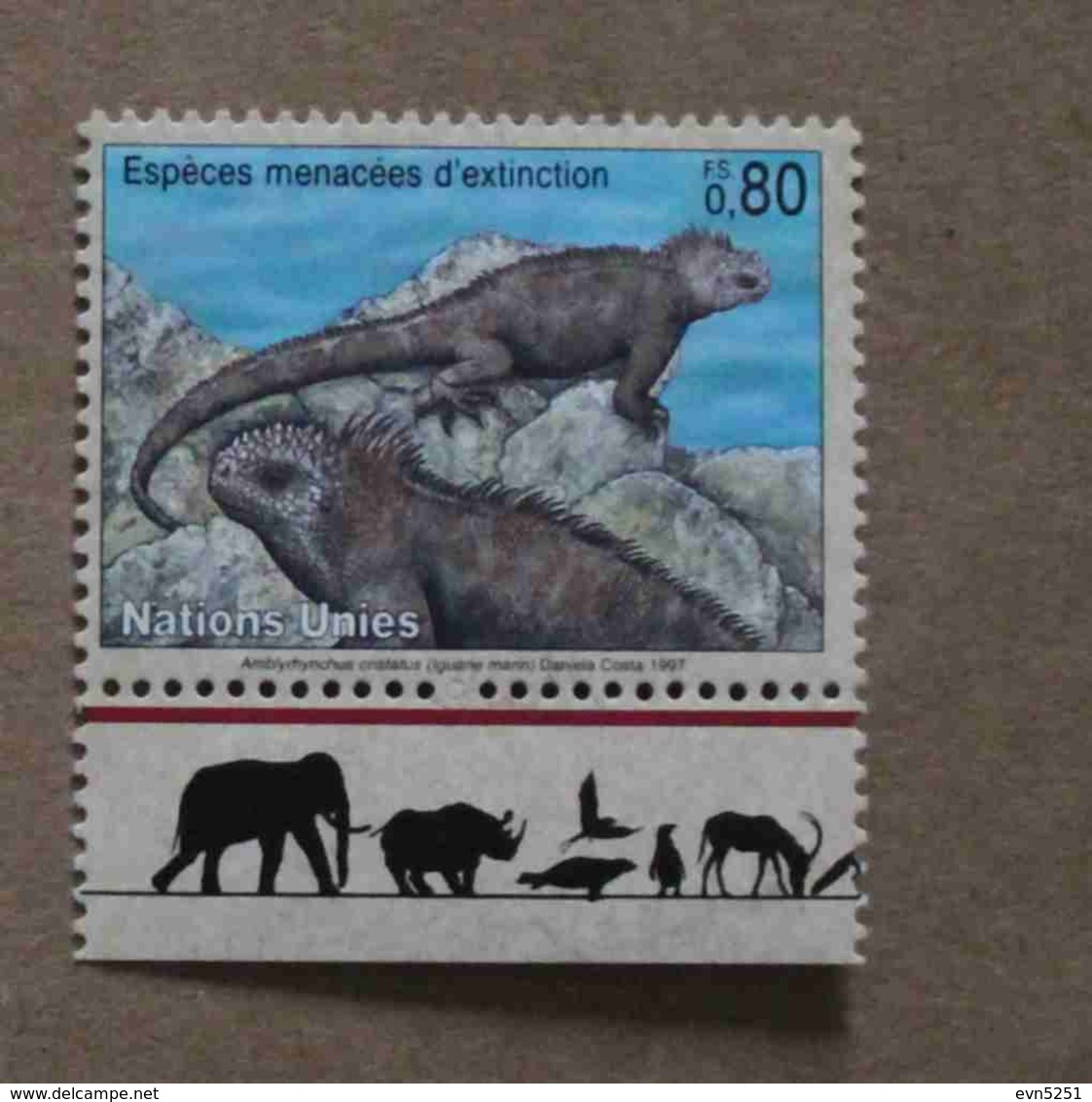 Ge97-01 : Nations-Unies (Genève) / Protection De La Nature - Iguane Marin (Amblyrhynchus Cristatus) - Neufs
