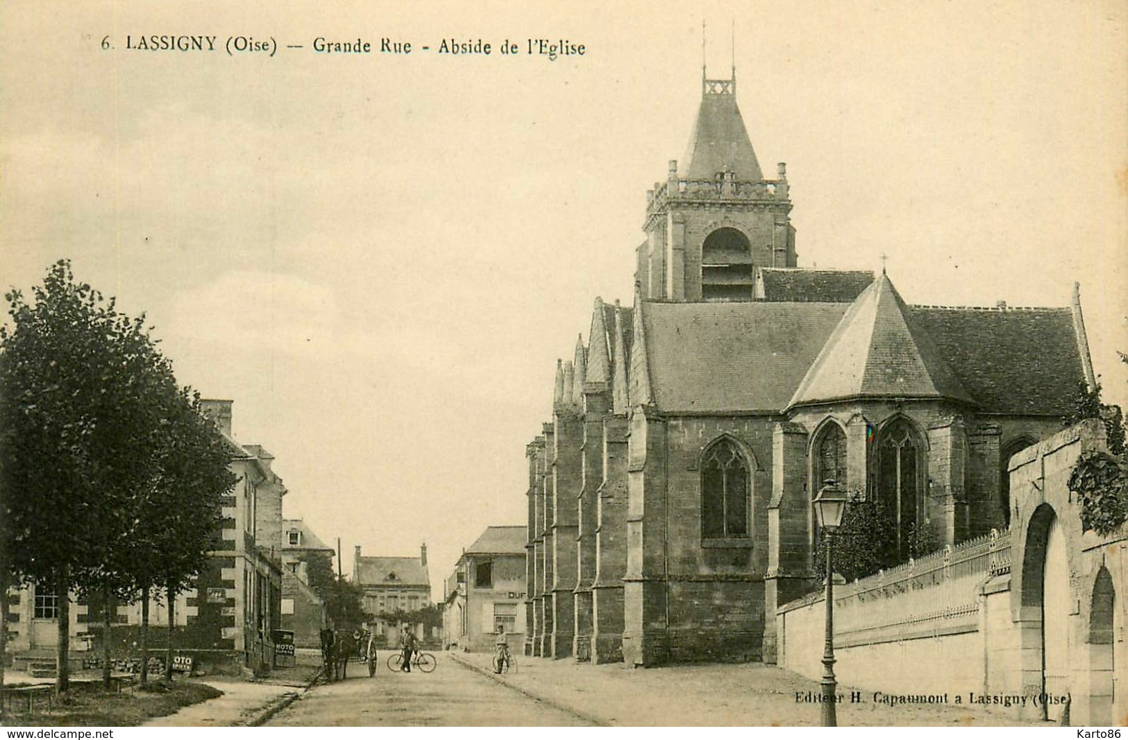 Lassigny * Grande Rue Et Abside De L'église - Lassigny