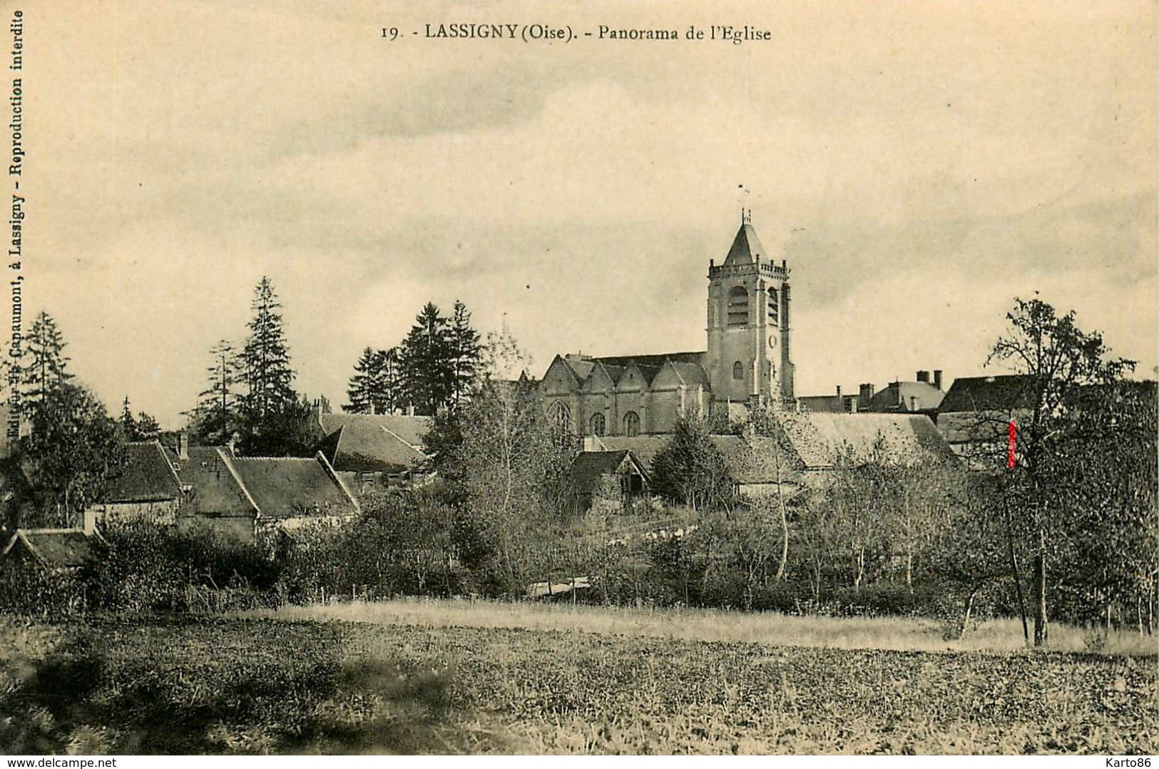 Lassigny * Panorama Et église Du Village - Lassigny
