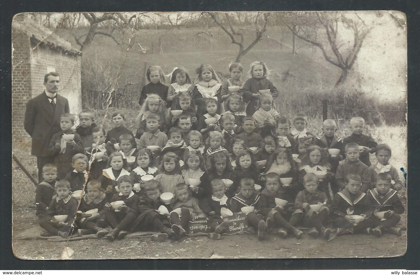 +++ CPA - Photo Carte - HANEFFE - Classe - Donceel - Souvenir 1914-1917- Ecole Denis Tombal   // - Donceel