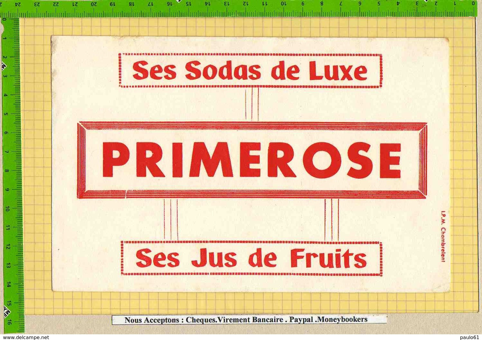 BUVARD : Ses Jus De Fruits  Sodas De Luxe PRIMEROSE - Limonate
