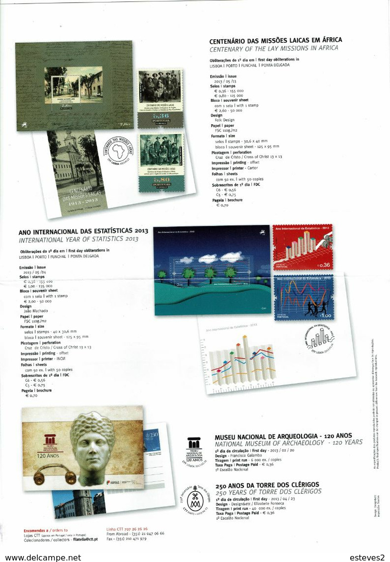 Portugal 2013 , Brochure , Pagela , Flavours , Falconry , Eagles , Figures , Apiculture , Citizens , Festivities , Post - Autres & Non Classés