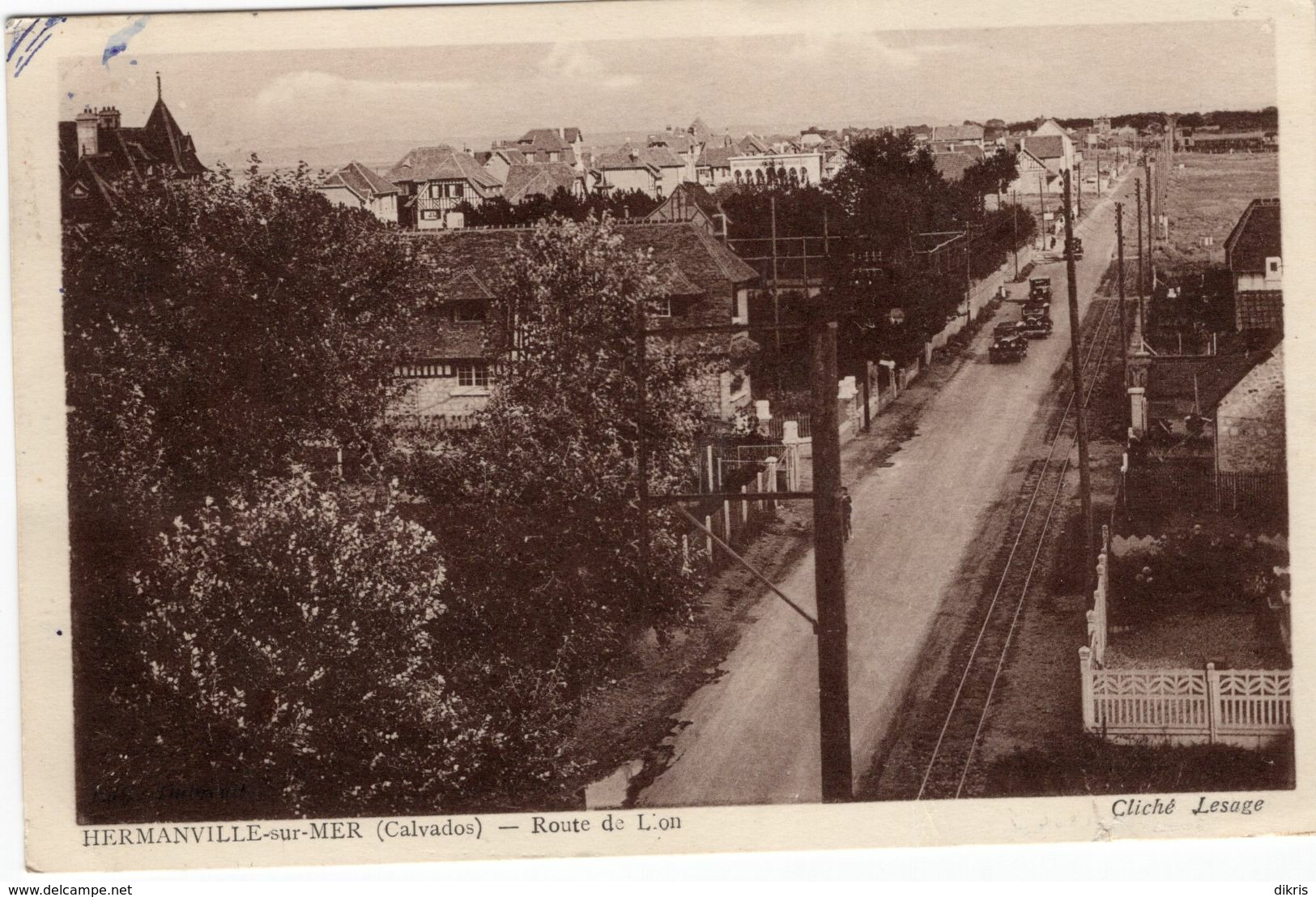 14-HERMANVILLE-SUR-MER-ROUTE DE LYON-ANIMEE-AUTOMOBILE - Sonstige & Ohne Zuordnung