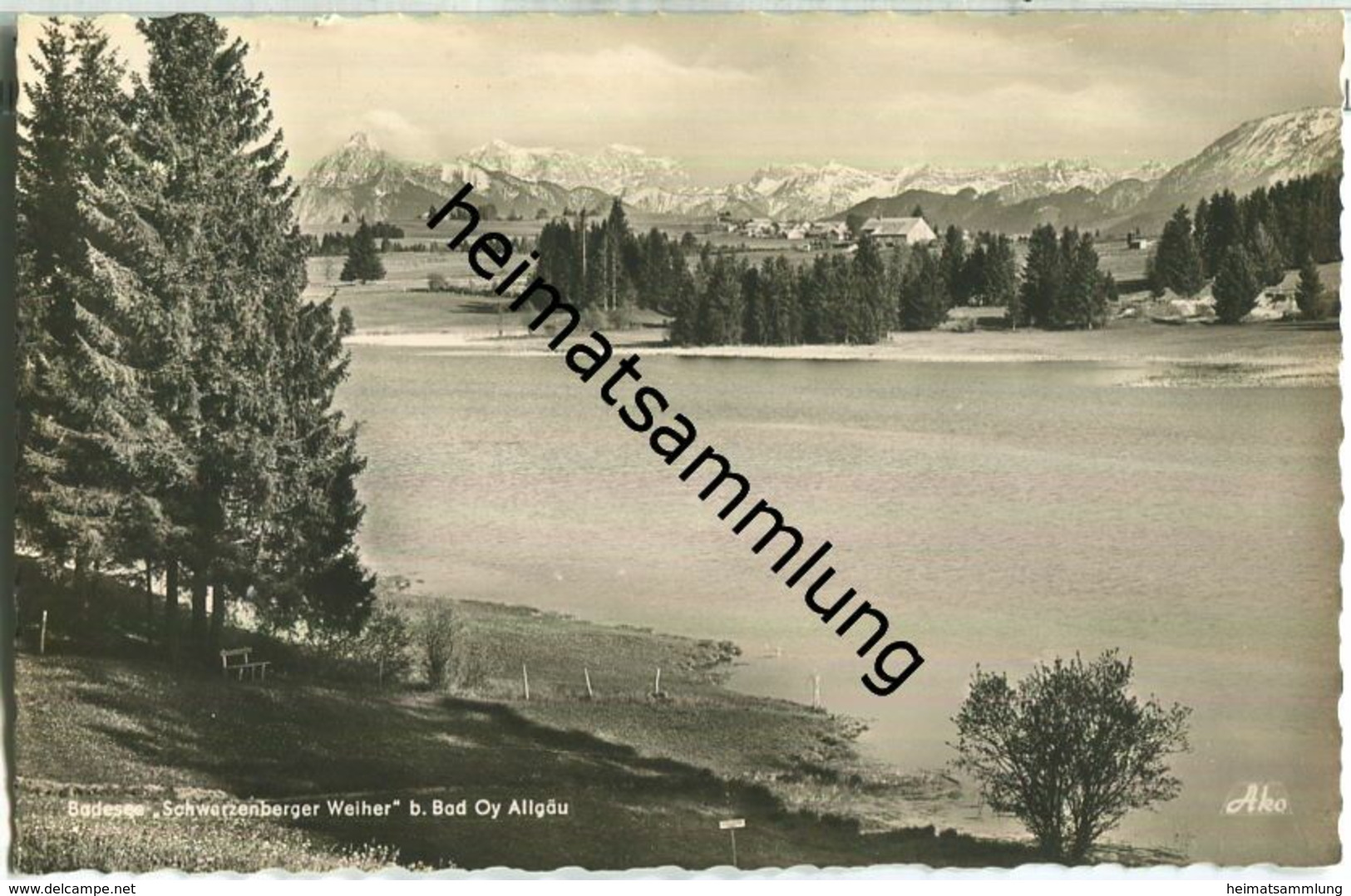 Bad Oy - Badesee Schwarzenberger Weiher - Foto-Ansichtskarte - Verlag Foto-Kohlbauer Pfronten - Mittelberg