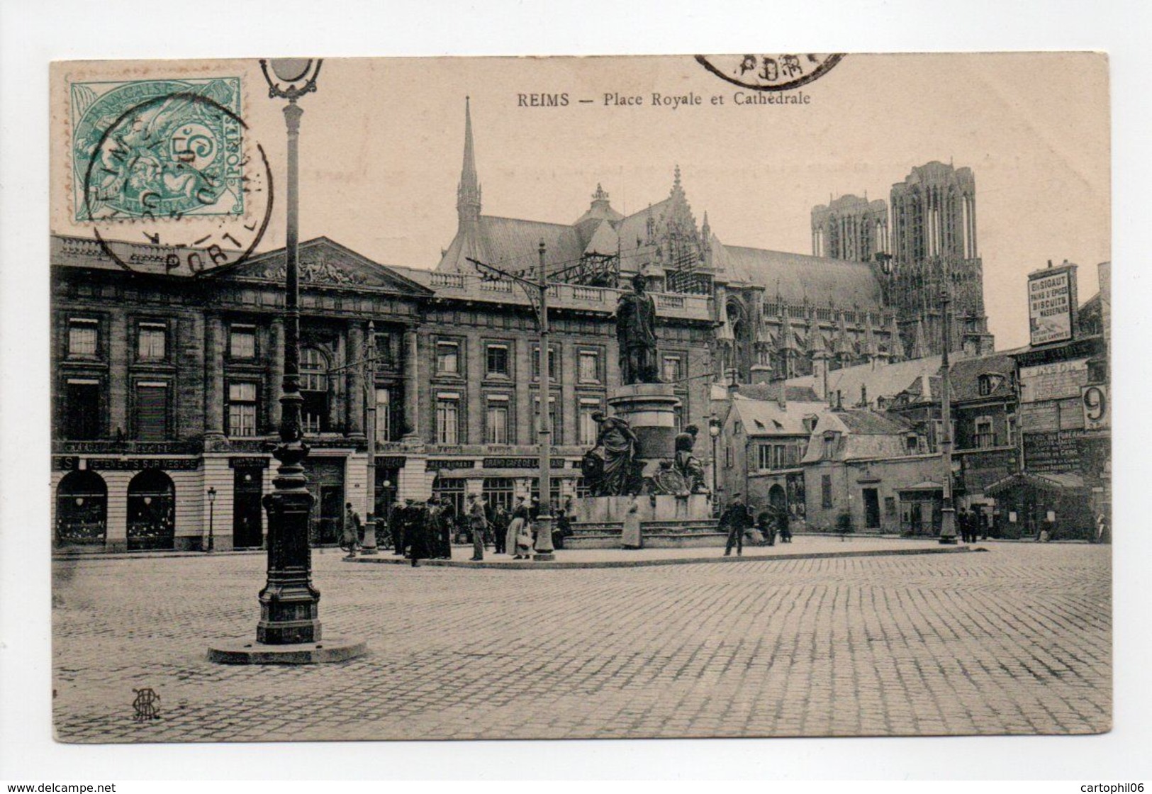 - CPA REIMS (51) - Place Royale Et Cathédrale 1904 - - Reims