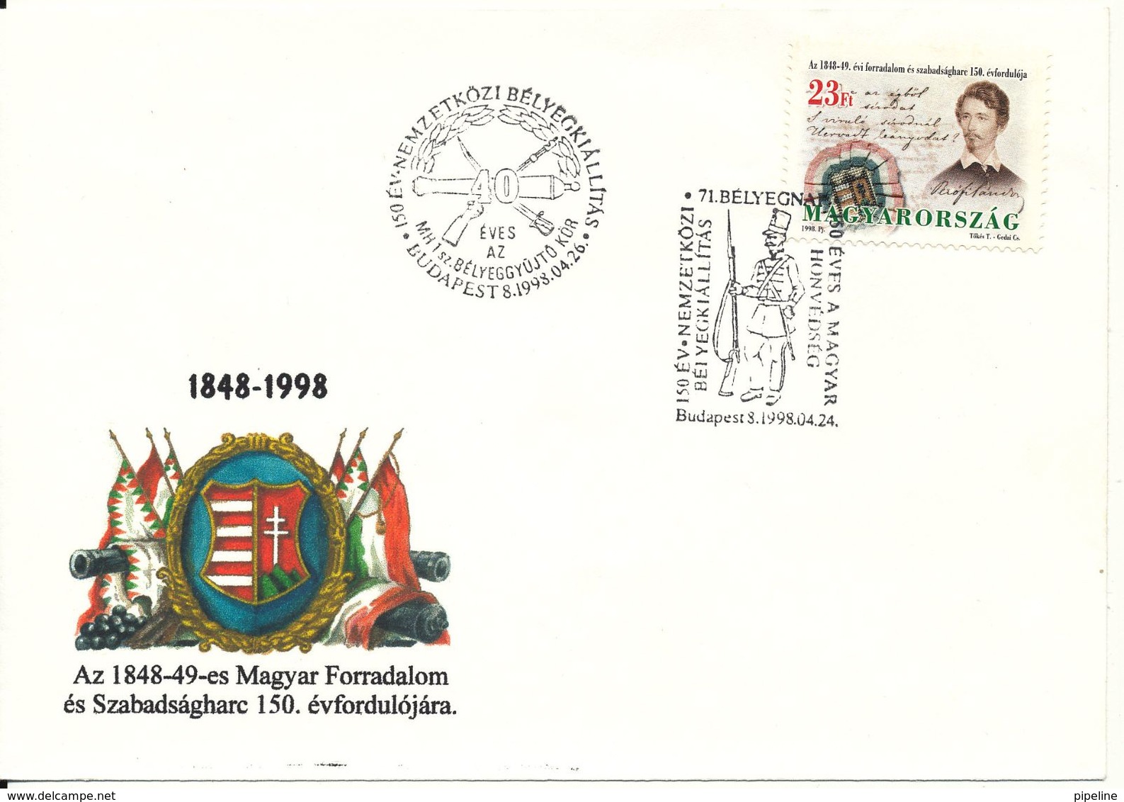 Hungary Cover With Special Postmark And Cachet Budapest 24-4-1998 - Covers & Documents
