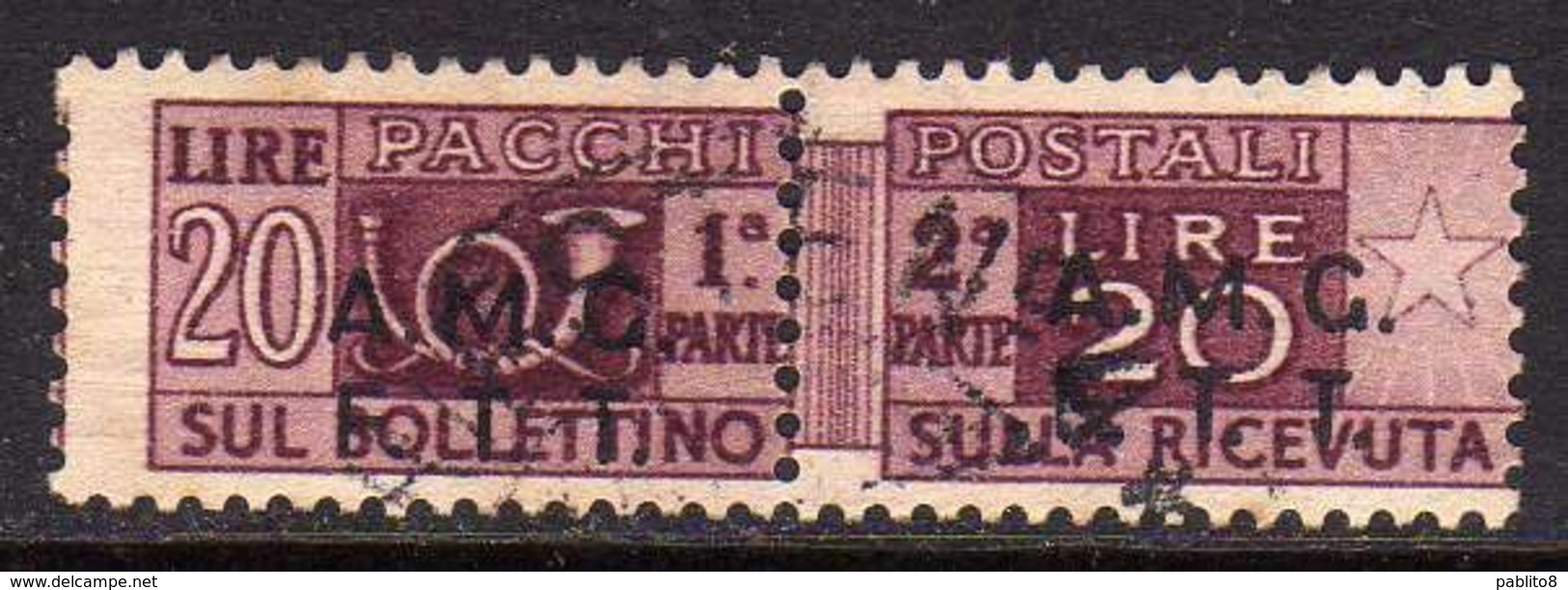 TRIESTE A 1947 - 1948 PACCHI POSTALI PARCEL POST LIRE 20 USATO USED OBLITERE' - Postal And Consigned Parcels