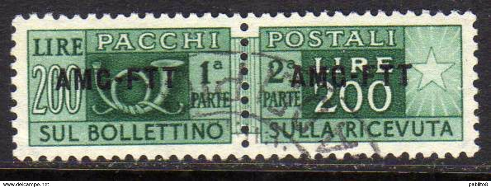 TRIESTE A 1949 1953 AMG-FTT SOPRASTAMPATO D'ITALIA ITALY OVERPRINTED PACCHI POSTALI PARCEL POST LIRE 200 USATO USED - Colis Postaux/concession