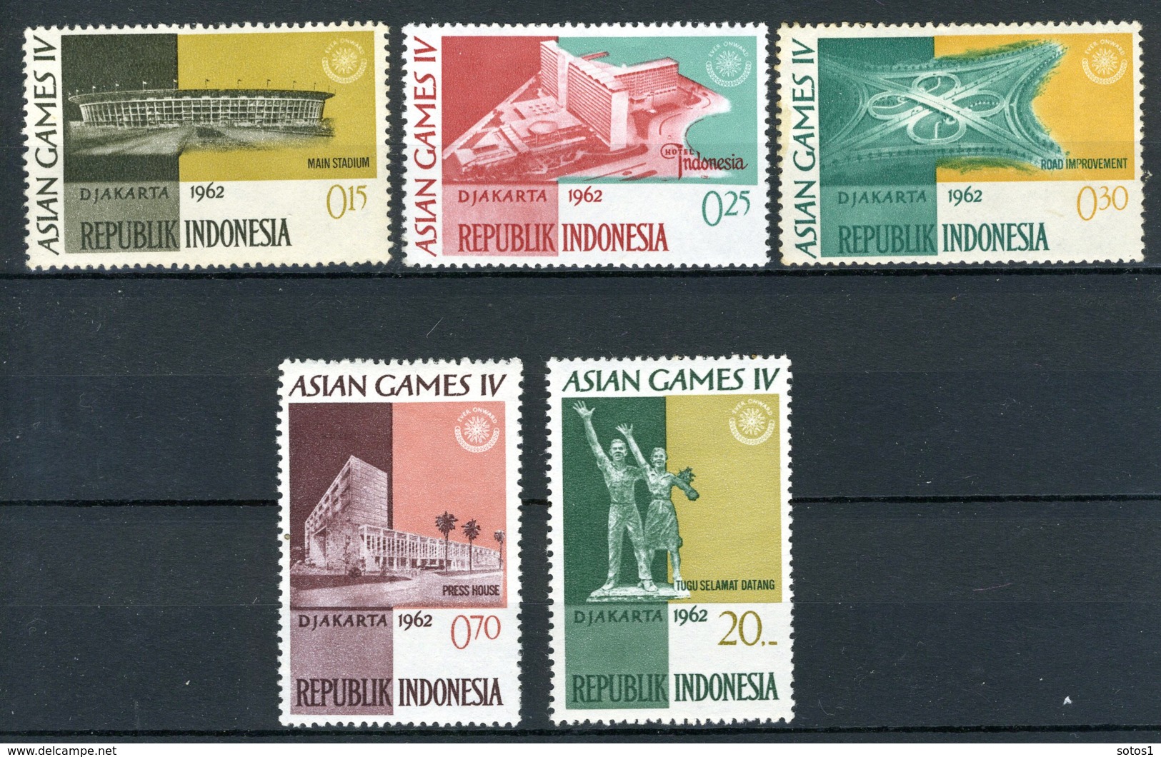 INDONESIE: ZB 359/363 MNH** 1962 4de Aziatische Spelen Te Jakarta - Indonesia