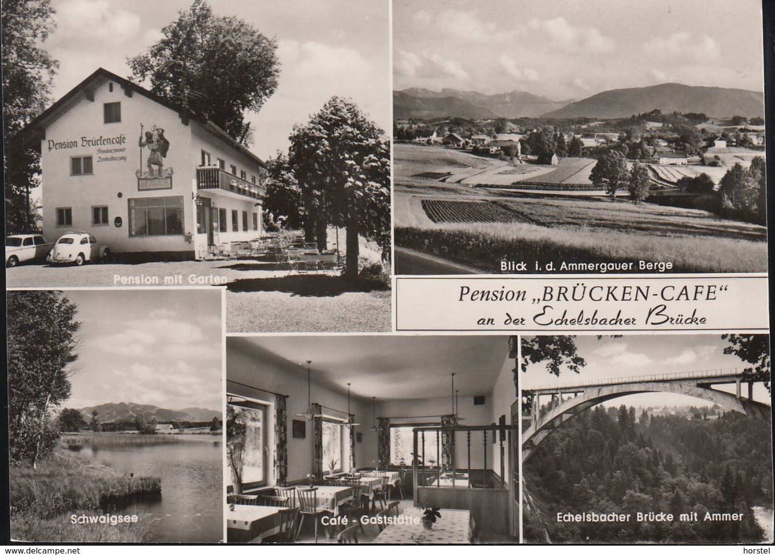 D-82401 Rottenbuch - Echelsbacherbrücke  - Pension "Brücken-Cafe"- VW Käfer - Weilheim