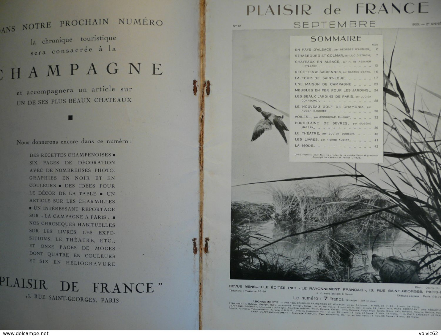 Plaisir De France 1935 Munster Ribeauvillé Eguisheim Colmar Saint Ulrich Osthouse Reichshoffen Golf De Chamonix Sevres - Maison & Décoration