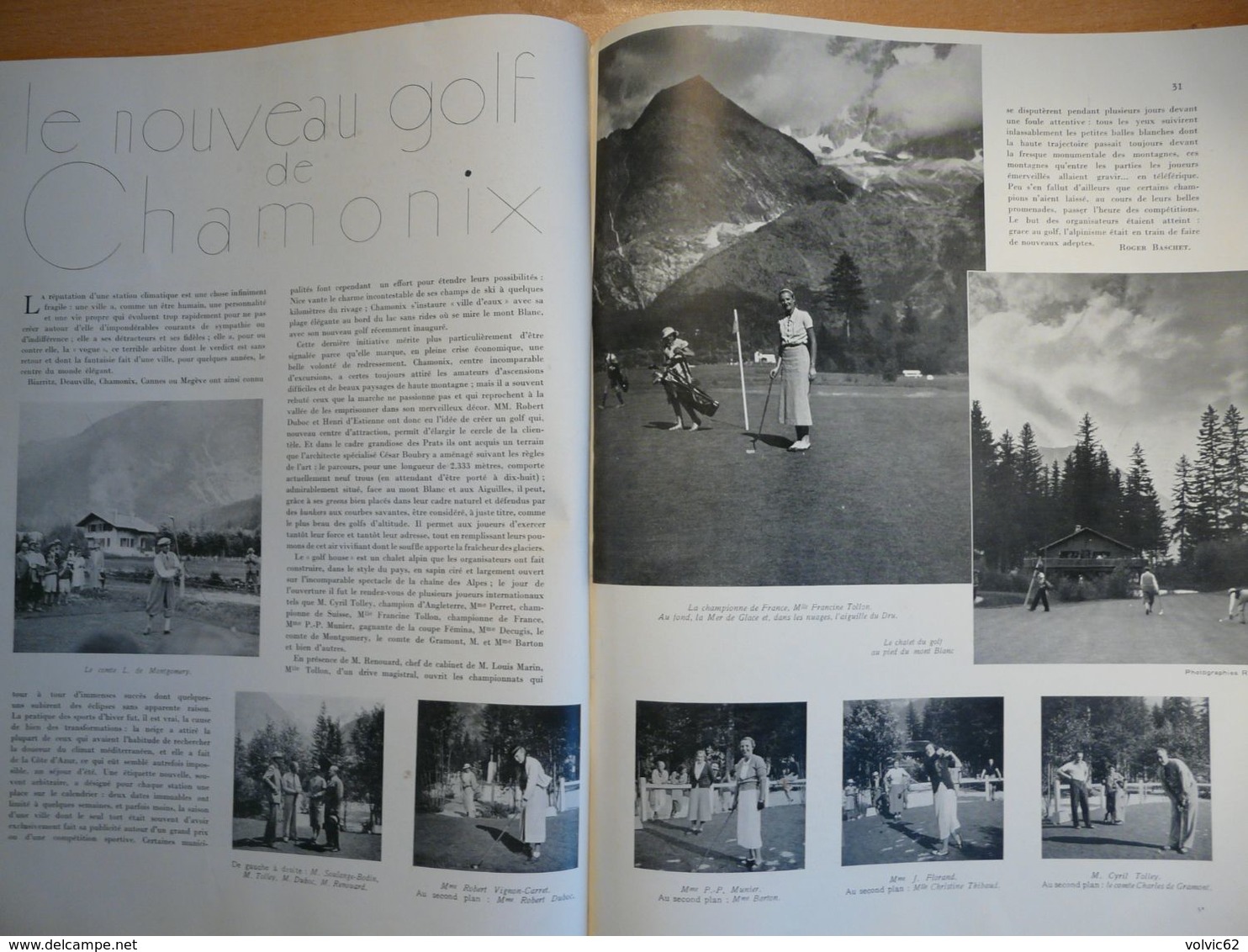 Plaisir de france 1935 munster ribeauvillé eguisheim colmar saint ulrich osthouse reichshoffen golf de chamonix sevres