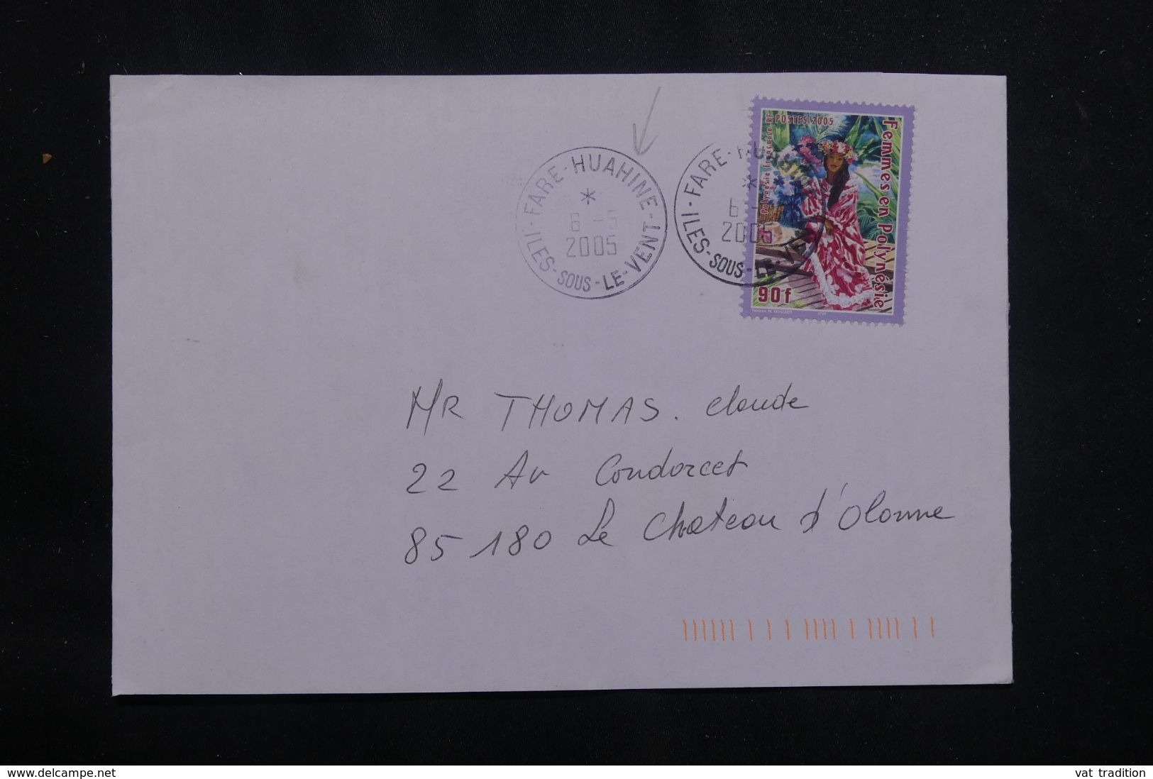 POLYNÉSIE - Enveloppe De Fare-Huahine En 2005 Pour La France - L 65931 - Lettres & Documents