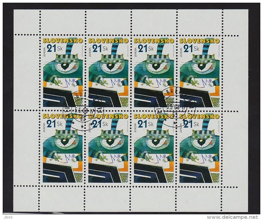 Bloc De 8 Timbres Europa 2008 Oblitéré YT 506 Chat / Sheet Europa 2008 Used Mi 581 - Blocks & Sheetlets