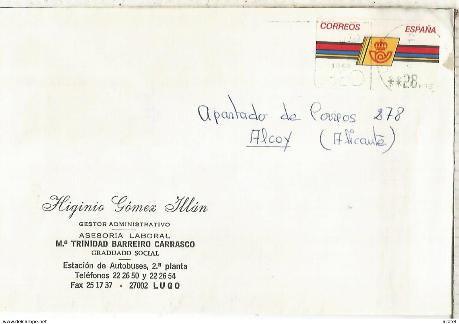 CC CON ATM LOGO CORREOS MAT LUGO - Cartas & Documentos