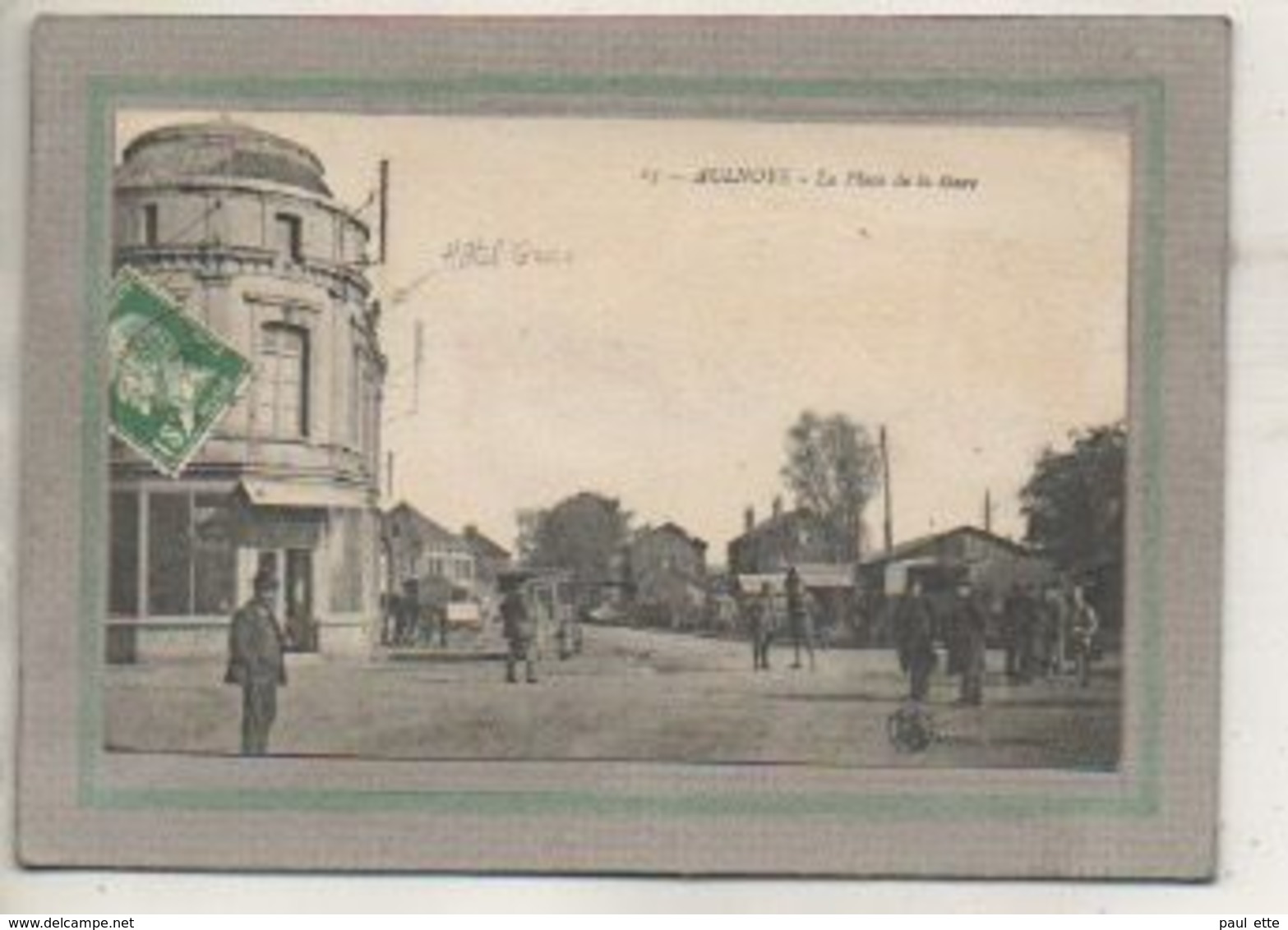 CPA - (59) AULNOYE - Aspect De L'Hôtel Gras De La Place De La Gare En 1921 - Aulnoye