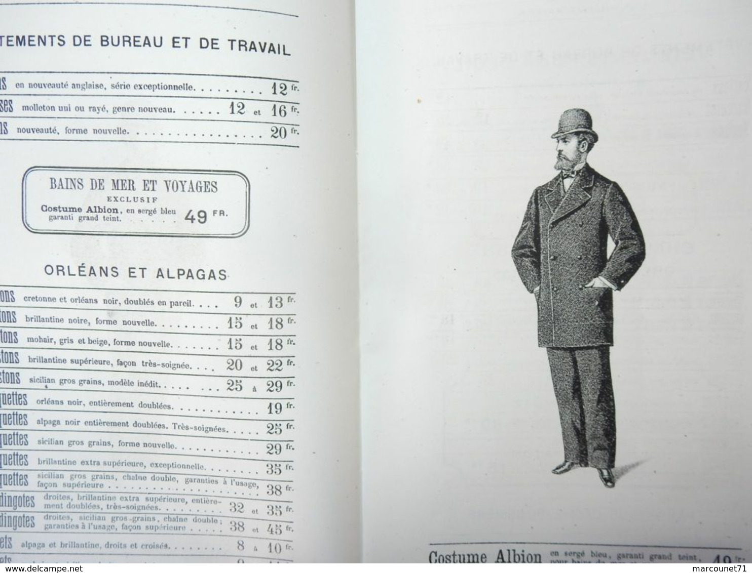 RARE CATALOGUE A LA GRANDE MAISON LYON SAISON ÉTÉ 1877 HABILLEMENT VÊTEMENTS HOMMES JEUNES GENS ENFANTS