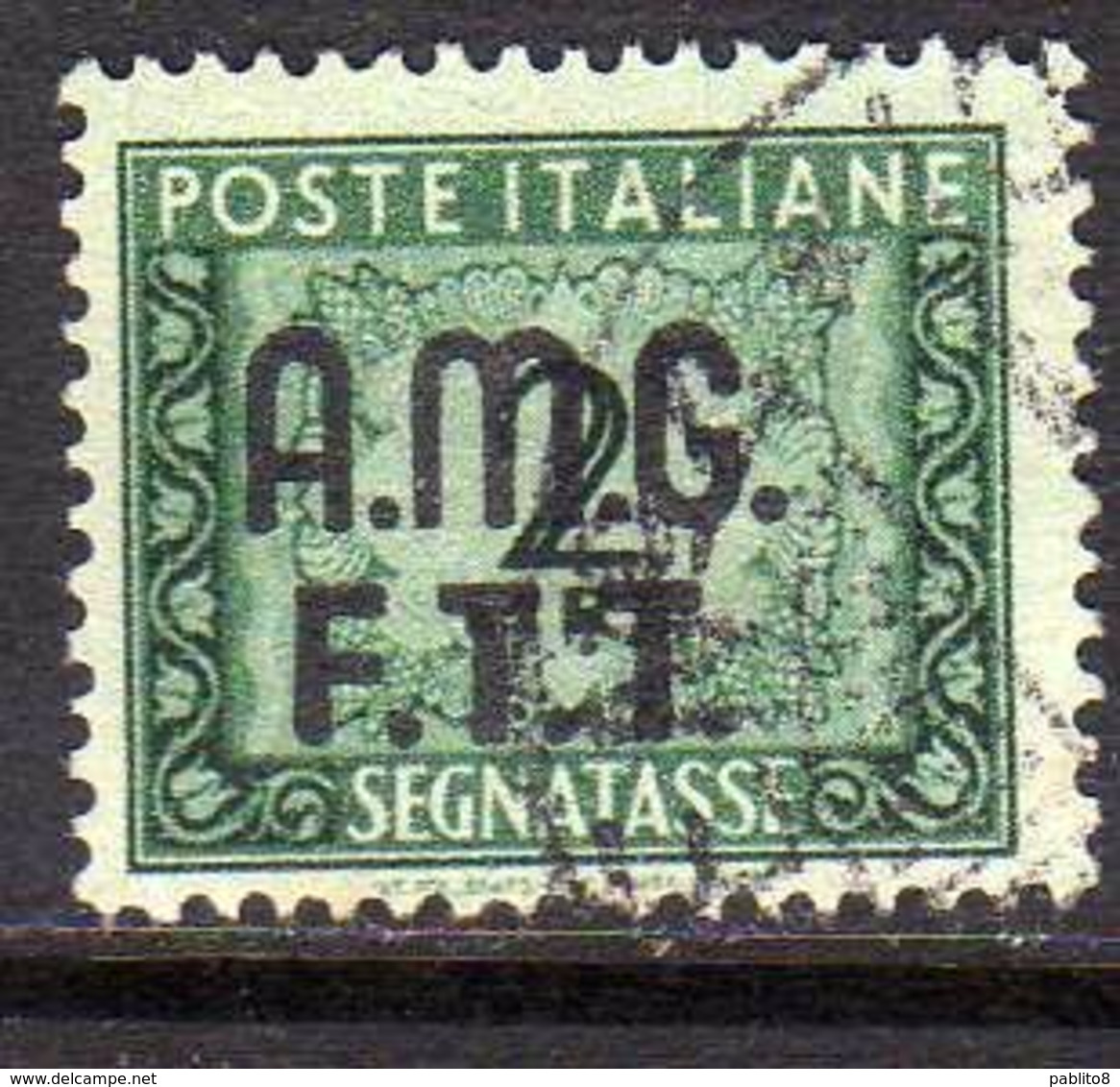 TRIESTE A 1947 1949 AMG-FTT SOPRASTAMPATO D'ITALIA ITALY OVERPRINTED SEGNATASSE TAXES TASSE LIRE 2 USATO USED OBLITERE' - Postage Due