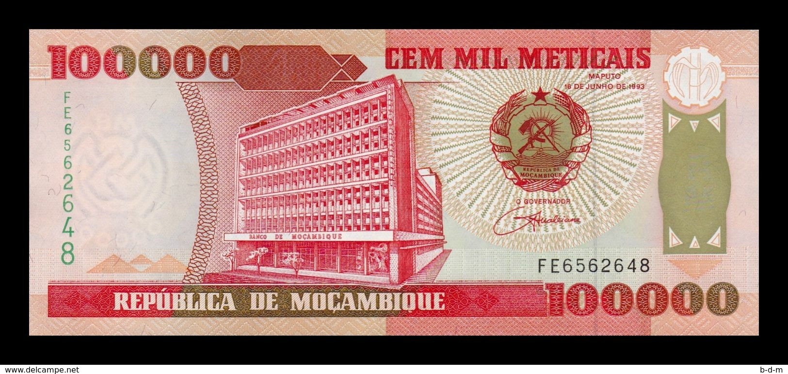 Mozambique 100000 Meticais 1993 Pick 139 SC UNC - Moçambique