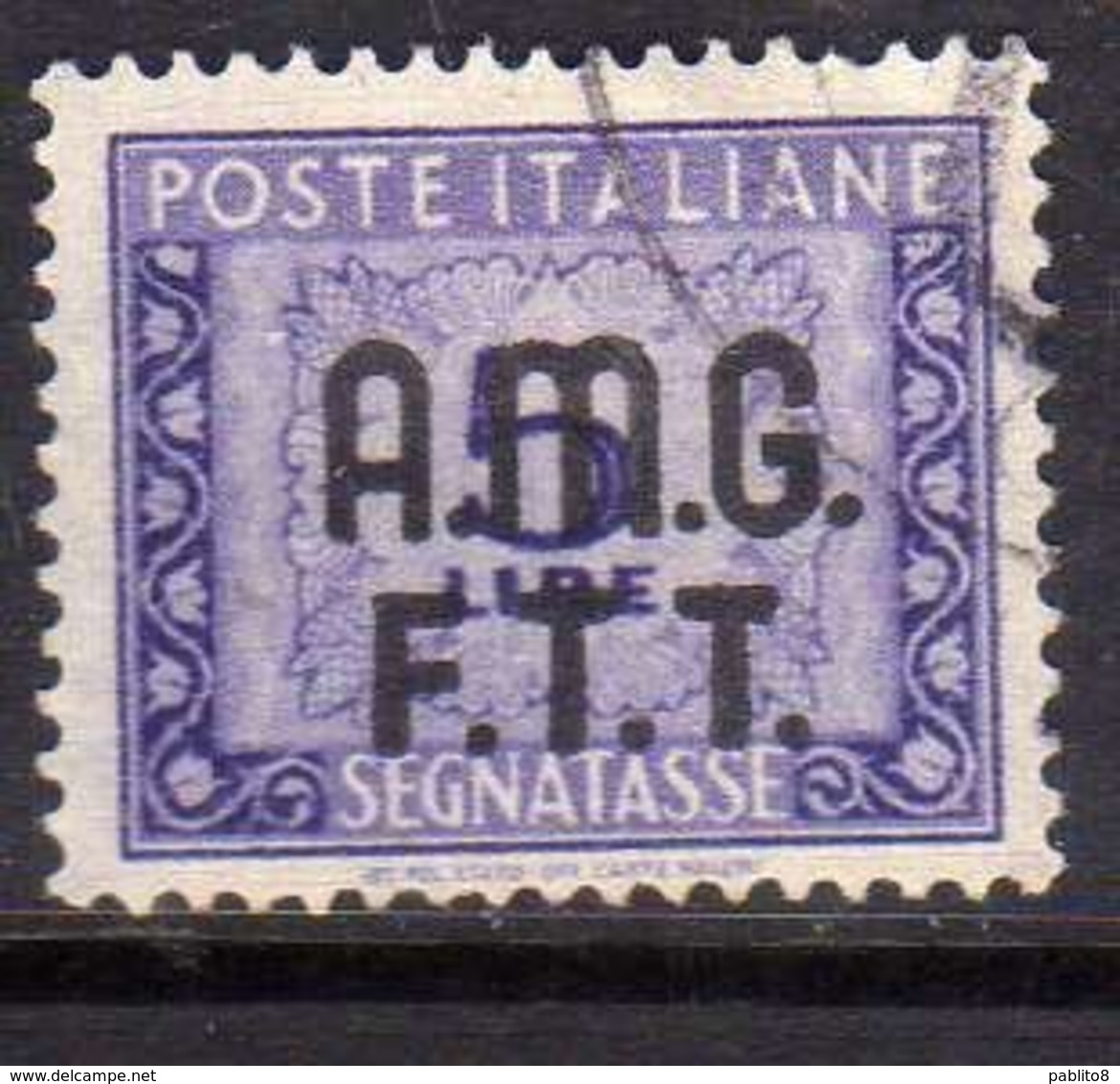 TRIESTE A 1947 - 1949 AMG-FTT SEGNATASSE POSTAGE DUE TAXES TASSE LIRE 5 USATO USED OBLITERE - Taxe