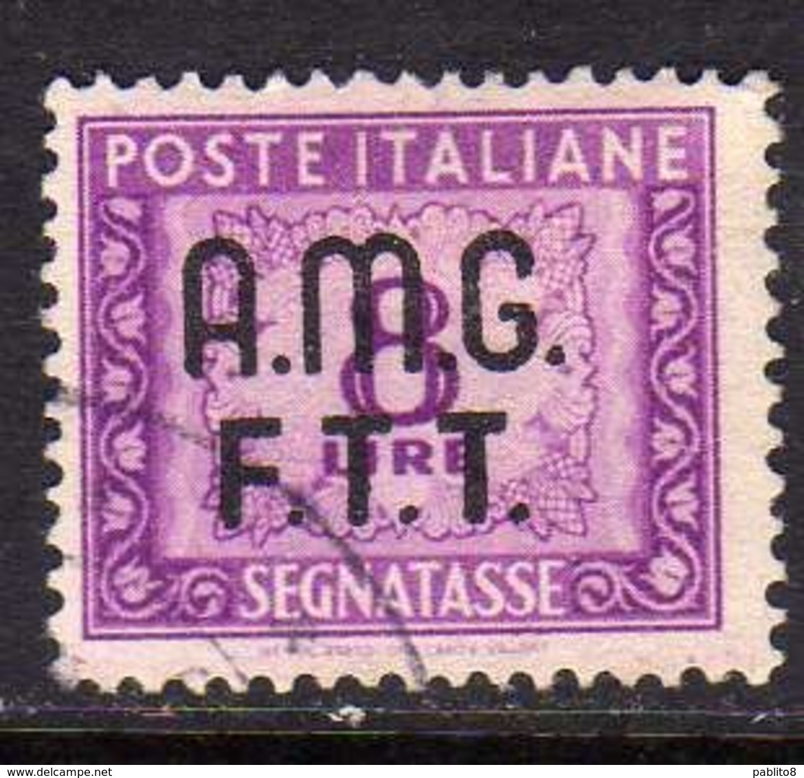 TRIESTE A 1947 - 1949 AMG-FTT SEGNATASSE POSTAGE DUE TAXES TASSE LIRE 8 USATO USED OBLITERE - Segnatasse