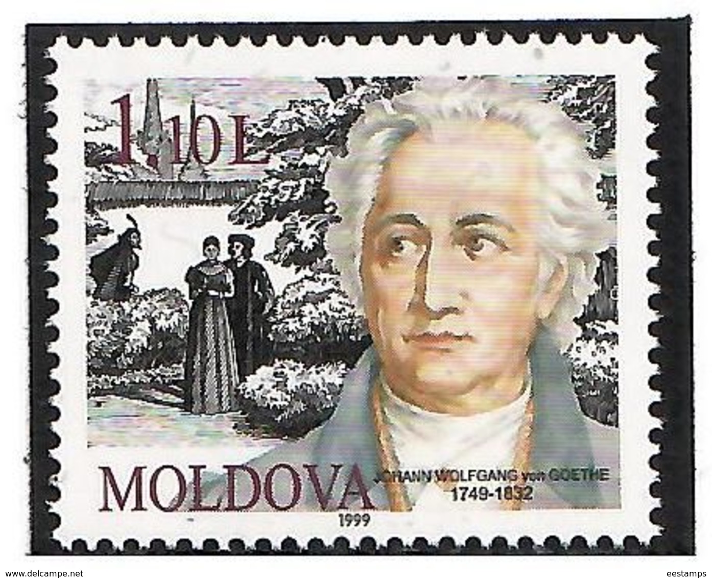 Moldova 1999 .J.W.von Goethe 1749-1832. 1v: 1.10L.   Michel # 326 - Moldavie