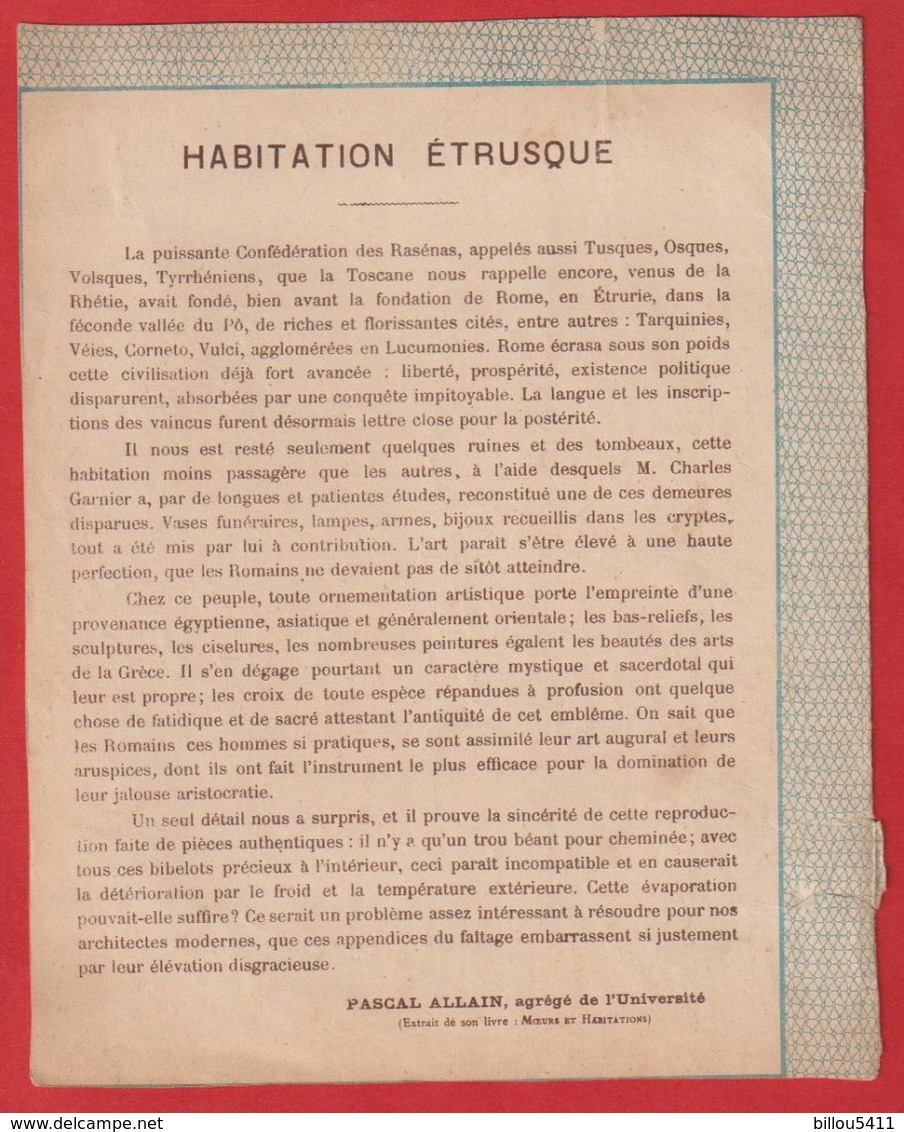 Protége Cahier Ancien Fin XIXéme Collection Moeurs Et Habitations   ETRUSQUE - Schutzumschläge