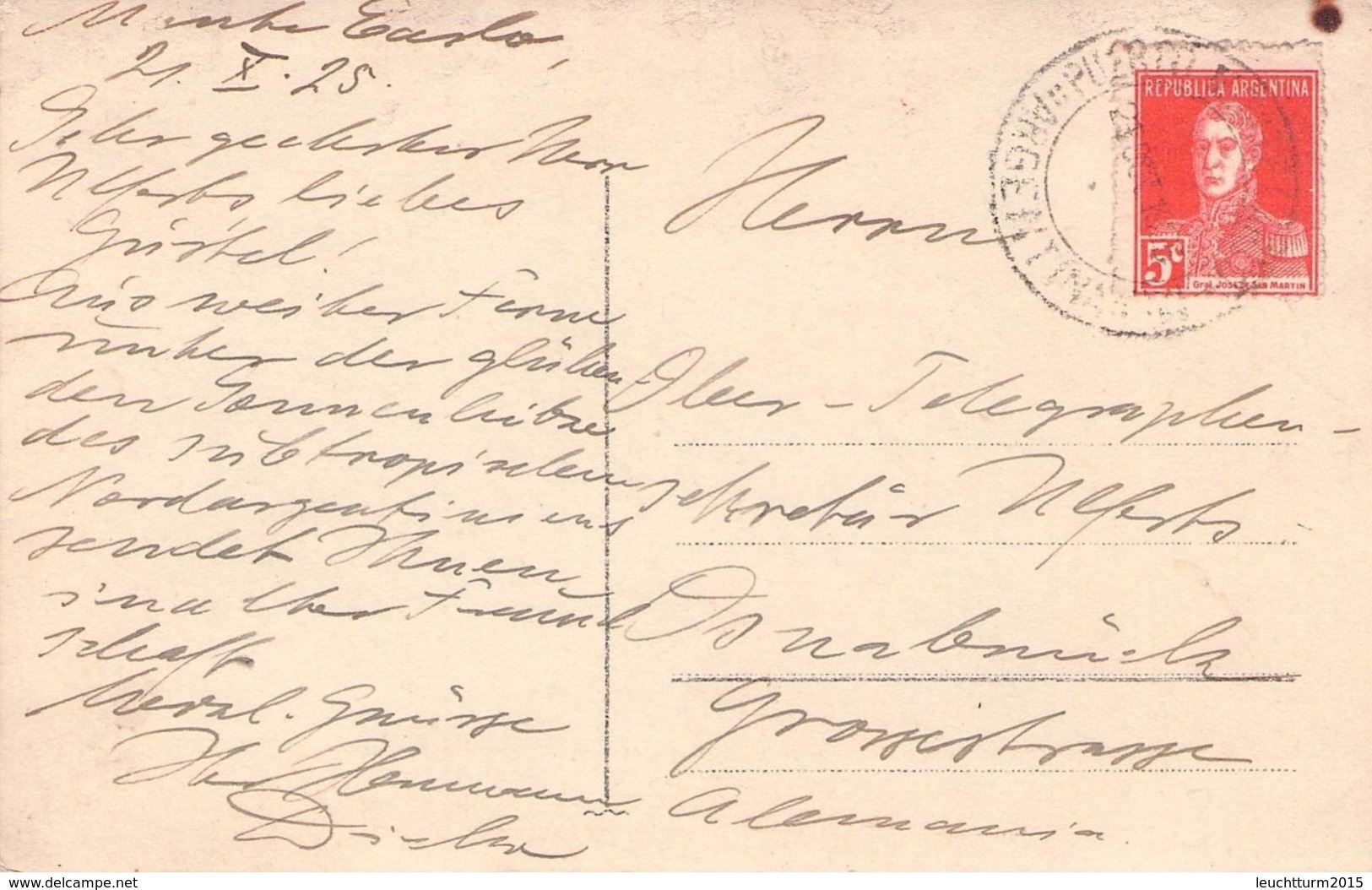 ARGENTINIEN - POSTKARTE 1925 Nach OSNABRÜCK /ak526 - Storia Postale