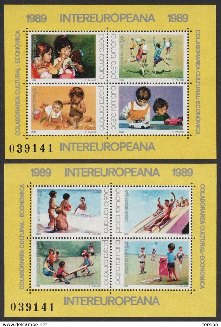 Kite Toy Puppet Handball Car Swimming  INTER EUROPA EUROPE 1989 ROMANIA - MNH Sheet Block / INTEREUROPEANA - Marionetten