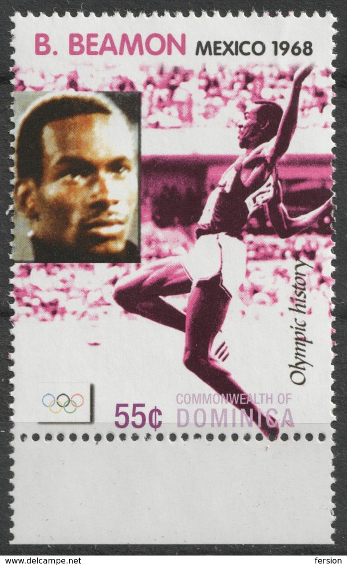 Athletics Long Jump - Jumping - Bob Beamon USA - 1968 Mexico OLYMPIC GAMES - Dominica 2004 - MNH - Jumping