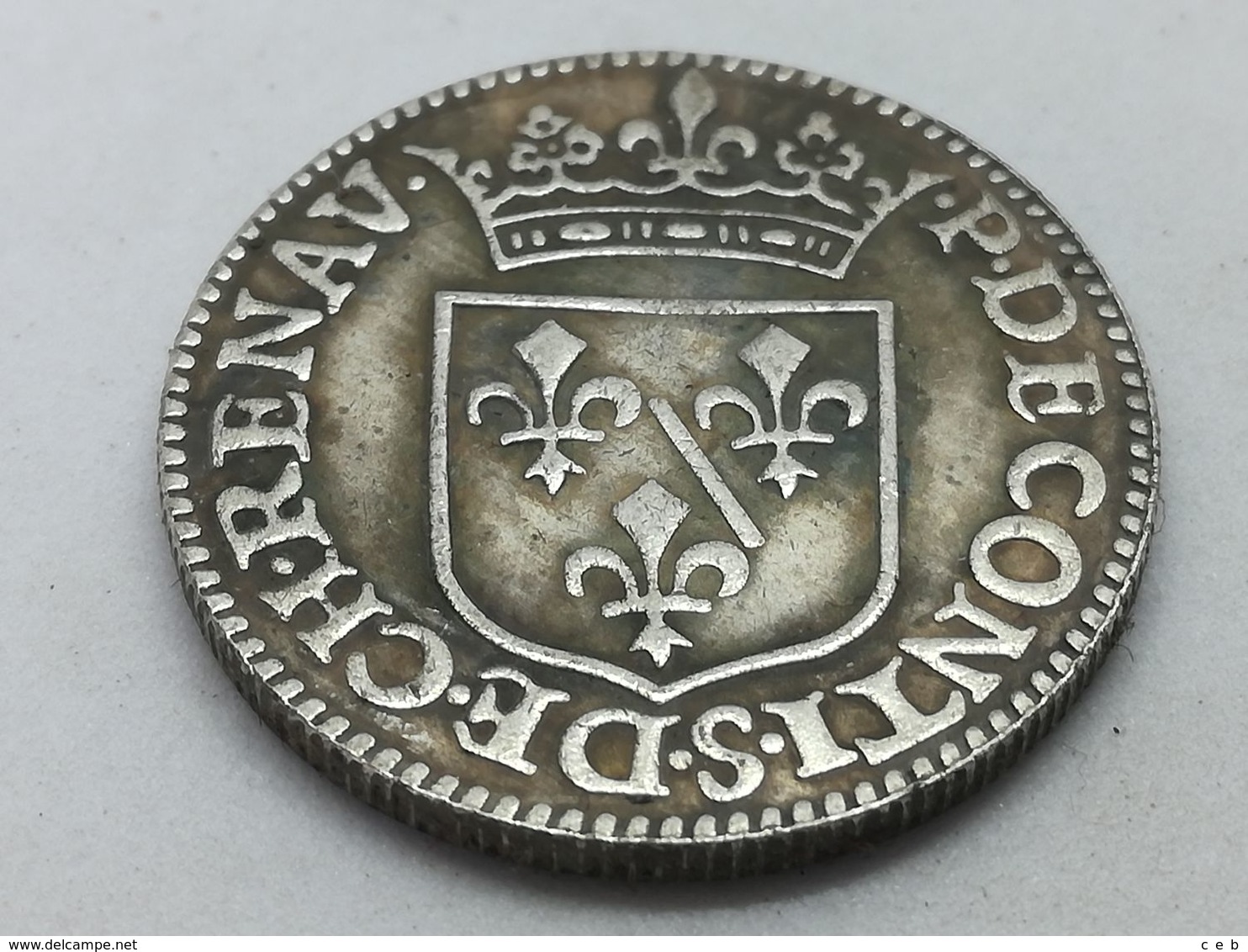 RÉPLICA Moneda 1613. 1 Liard. Francisco De Borbón. Principado De Château-Regnault, Francia. Rara - 1610-1643 Ludwig XIII. Der Gerechte